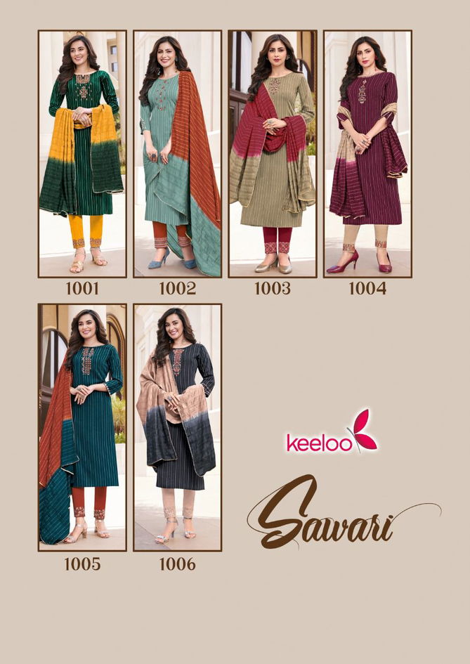 Keeloo Sawari Vol 1 Ethnic Wear Wholesale Kurti Pant With Dupatta Catalog
